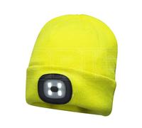 Portwest Beanie USB Rechargeable LED Head Light, Size: One Size, Colour: Yellow, B029YER