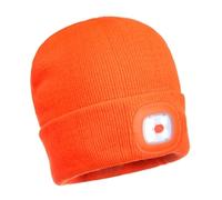 Portwest Beanie USB Rechargeable LED Head Light, Size: One Size, Colour: Orange, B029ORR