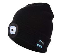 Beanie Music Hat Compatible with Bluetooth LED Light Windproof and Snowproof Headset Music headgear Cap Wireless Stereo Headphone Headset Earphone Speaker for Winter Outdoor Sport Running(black)