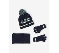 Beanie + Snood + Gloves Set for Boys navy blue