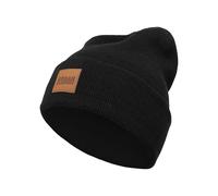 Beanie Urban Classic leatherpatch long Black One size