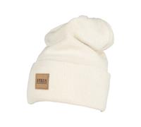 Beanie Urban Classic leatherpatch long Blanc TU