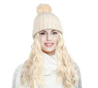Beanie Wig With Attached Hair, Effortlessly Change Your Look, Adjustable Hat Featuring Colorful Hair For Women
