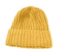 Beanie Winter Hat for Women Slouch Oversized Cable Knit Hats Warm Chunky Knitted Cap for Cold Weather Girls Trapper Hat (Yellow, One Size)