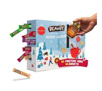 Beanies Advent Calendar- Mystery Instant Coffee Jars x2, Assorted Flavoured Instant Coffee Sachets x 46, Gift for Christmas, Christmas Countdown Gift Set, Secret Santa, Festive Gifts