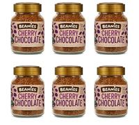 Beanies Cherry Chocolate Flavoured Instant Coffee 50g Jars - Pack of 6 - Sugar Free Low Calorie Vegan Friendly