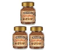 Beanies Cinnamon Hazelnut Flavoured Instant Coffee 3 x 50g Jars - Sugar Free Low Calorie Flavoured Coffee - Warm Spiced Nutty Blend