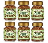 Beanies Dubai Style Chocolate Flavoured Instant Coffee 300g (6 x 50g Jars) - Sugar-Free, Low-Calorie, Vegan, Dairy-Free, Nut-Free, Quick Brew Freeze-Dried Coffee