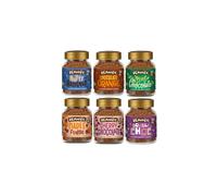 Beanies Flavoured Instant Coffee Chocolate Variety Pack - 6 x 50g Jars - Nutty Hazelnut, Orange, Chocolate, Maple Fudge, Cherry & Double