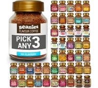 Beanies Flavoured Instant Coffee Pick Any 3 Jars (50g) from 38+ Blends Inc. Chai Latte, Nutty Hazelnut, Mocha, Creamy Caramel, Amaretto Almond, double chocolate, mince pie