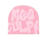 Beanies Hat Letter Print Beanies Hat for Woman Men Wool Acrylic Knitted Hat Winter Knit Hat Warm Knitted Warm Gifts for Autumn and Winter (One Size,Pink)
