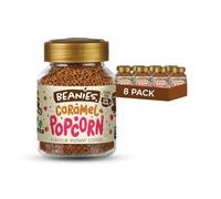Beanies Instant Coffee Caramel Popcorn Flavour, 400g 50g x 8 Pack, Low Calorie Sugar Free Coffee, Diet Friendly Slim Choice, Vegan Instant Coffee, Freeze Dried Easy Brew