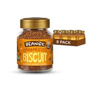 Beanies Instant Coffee Caramelised Biscuit Flavour, 400g 50g x 8 Pack - Sugar Free Coffee, Low Calorie Beverage, Vegan Friendly, Light Treat Taste, Freeze Dried Easy Brew