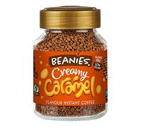 Beanies Instant Coffee Flavoured 50g, Freeze-Dried Granules, Quick & Easy to Brew, Nut-Free, Premium Taste,Rich in Flavour, Low-Calorie, Sugar-Free (50g, Creamy Caramel)
