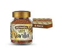 Beanies Instant Coffee Very Vanilla Flavour, 400g 50g x 8 Pack - Freeze Dried Granules, Sugar Free Low Calorie Coffee, Vegan Friendly, Smooth Light Brew for Daily Wellness