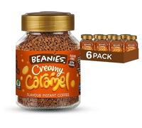 Beanies Instant Coffee with Creamy Caramel Flavour, 300g (50g x 6 pack) - Delicious, Rich in Flavour, Low-Calorie, Sugar-Free Coffee for Every Taste, Suitable For Vegetarians And Vegans