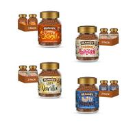 Beanies Instant Coffee with Creamy Caramel x 2, Very Vanilla x 2, Caramel Popcorn x 2, and Nutty Hazelnut x 2, Flavours, 400g (50g x 8 pack) - Delicious, Rich in Flavour, Low-Calorie, Sugar-Free
