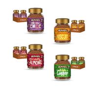 Beanies Instant Coffee with Double Chocolate x 2, Ameretto Almond x 2, Caramelised biscuit x 2, and Irish Coffee x 2, Flavours, 400g (50g x 8 pack) - Rich in Flavour, Low-Calorie, Sugar-Free
