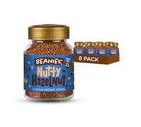 Beanies Instant Coffee with Nutty Hazelnut Flavour, 400g (50g x 8 Pack) - Freeze-Dried Granules, Quick & Easy to Brew, Premium Taste, Nut-Free, Rich in Flavour, Low-Calorie, Sugar-Free, Vegan
