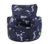 BeanLazy Cotton Urban Camo Camouflage Blue Bean Bag Arm Chair with Beans Toddler Size