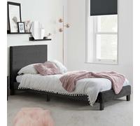 beano fabric single bed in black crushed velvet