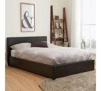 beano faux leather ottoman storage small double bed in brown