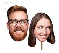 Beanprint Personalised Face Masks with Elastic - Custom Photo Cutout Mask for Hen Parties, Stag Dos, Birthdays & Events - Fun Party Accessory & Hen Party Decoration (10 Masks)