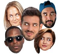 Beanprint Personalised Photo Face Masks with Elastic, Supplied CUTOUT, Party Accessory, Hen-Stag Parties, Birthdays (16 Masks)