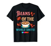 Beans of The World Unite Cute Coffee Global Connection T-Shirt