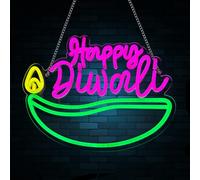 Beanumerous Happy Diwali Neon Sign Lights USB Powered, Diwali Decorations for House, Wall Backdrop Hanging Room Decor Festival Gifts
