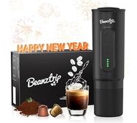 BeanzTrip H02PRO Portable Espresso Maker, Electric Travel Coffee Machine Compatible with NS Capsule & Ground Coffee, Self-heating Small Mini Espresso Machine for Camping, Hiking, RV with Gift Box