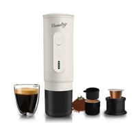 BeanzTrip Portable Electric Espresso Maker, 20 Bar Travel Coffee Machine for Camping, RV, Mini Self-Heating with USB-C, Suitable for Ground Coffee & NS Capsule, Hiking, Office (White)
