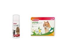 Beaphar |1 x Tick Away, 50ml & 1 x VETOpure Flea Spot On for Cats, 6 pipettes Bundle | Repels Fleas for up to 4 Weeks | Helps Prevent Bad Breath and Combat Plaque