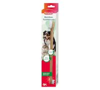 Beaphar - Bamboo Toothbrush - Dental Care for Cats & Dogs - Water Resistant Beeswax Coating - Deep Clean Bristles for Hard-to-Reach Areas - Double-Ended, Multi-Headed Toothbrush for All Mouth Sizes