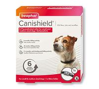 Beaphar | Canishield Medicated Dog Flea Collar | Kills Fleas, Ticks & Sandflies | Adjustable for Small/Medium Dogs (up to 48cm) | Long-Lasting Protection | Vet Strength Treatment