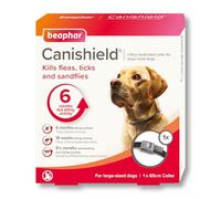 Beaphar - Canishield® Medicated Flea & Tick Collar for Large Dogs - Kills Fleas, Ticks & Sandflies - 4-6 Months Long-Lasting Protection - Vet Strength Flea Treatment - Adjustable Collar up to 65cm