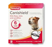 Beaphar | Canishield Medicated Dog Flea Collar | Kills Fleas, Ticks & Sandflies | Adjustable for Small/Medium Dogs (up to 48cm) | Long-Lasting Protection | Vet Strength Treatment