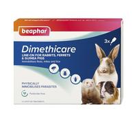 Beaphar - Dimethicare Line-On - Mite, Flea and Lice Control for Rabbits, Guinea Pigs & Ferrets - 3 treatment pack - Physically Immobilises Parasites - Pesticide-Free - From 12 weeks old