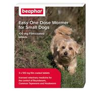 Beaphar - Easy One Dose Worming Tablets For Small Dogs - For Dogs Over 12 weeks Old & Weighing 2-6kg - Kills Roundworms, Tapeworms & Hookworms - Veterinary medicine - Easy-To-Give - 3 Tablet Pack