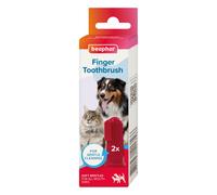 Beaphar - Finger Toothbrush - Dental Care for Cats & Dogs - Flexible, Silicone Finger Toothbrush with Soft Bristles - for Close, Accurate Cl