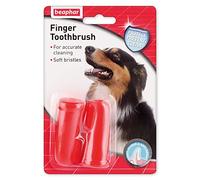 Beaphar | Finger Toothbrush | Dental Care For Dogs & Cats | For Accurate Cleaning | Soft Bristles | Ideal for Sensitive Pets | 2 Pack, Red
