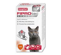 Beaphar - FIPROtec® COMBO for Cats - 3 pipettes - Kills Fleas, Flea Eggs, Flea Larvae & Ticks - Stops Fleas Multiplying on Pet and in Home - Vet Strength Cat Flea Treatment
