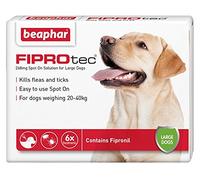 Beaphar® FIPROtec® Kill Flea Ticks Spot On Drop Treatment Protection for Small Medium Large XL Dogs Puppies (6 Treatments, Dog (Large 20-40kg))
