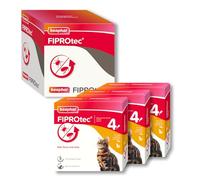 Beaphar - FIPROtec Spot-On Flea & Tick Treatment for Cats - 12 Treatments - Kills Fleas & Ticks - Veterinary Medicine - Easy to Apply Monthly - For Cats & Kittens from 8 Weeks Old, Weighing Over 1kg
