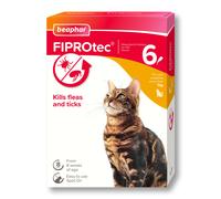 Beaphar - FIPROtec Spot-On Flea & Tick Treatment for Cats - 6 Pipettes - Kills Fleas & Ticks - Veterinary Medicine - Easy to Apply Monthly - For Cat
