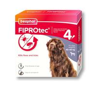 Beaphar - FIPROtec Spot-On Flea & Tick Treatment for Extra Large Dogs 40-60kg - 4 Pipettes - Kills Fleas & Ticks - Veterinary Medicine - Easy to Apply Monthly - For Dogs & Puppies from 8 Weeks Old