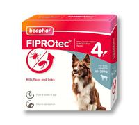Beaphar - FIPROtec Spot-On Flea & Tick Treatment for Medium Dogs 10-20kg - 4 Pipettes - Kills Fleas & Ticks - Veterinary Medicine - Easy to Apply Monthly - Suitable for Dogs & Puppies from 8 Weeks