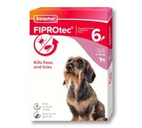 Beaphar - FIPROtec Spot-On Flea & Tick Treatment for Small Dogs 2-10kg - 6 Pipettes - Kills Fleas & Ticks - Veterinary Medicine - Easy to Apply Monthly - Suitable for Dogs & Puppies from 8 Weeks