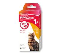 Beaphar | FIPROtec Spot-On for Cats | Kills Fleas & Ticks | Vet Strength Treatment | Easy to Apply | Suitable for Cats & Kittens from 8 Weeks of Age, Weighing more than 1kg | 1 Pipette