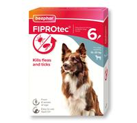 Beaphar - FIPROtec Spot-On for Medium Dogs (10- 20kg) - Kills Fleas & Ticks - Vet Strength Treatment - 6 Pipettes
